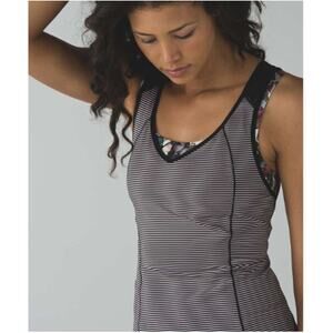 Lululemon Super Sport Tank Top Built‎ in Bra Striped Butterfly Print 6